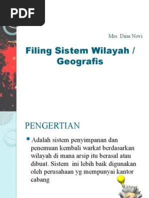 Filing Sistem Wilayah | PDF