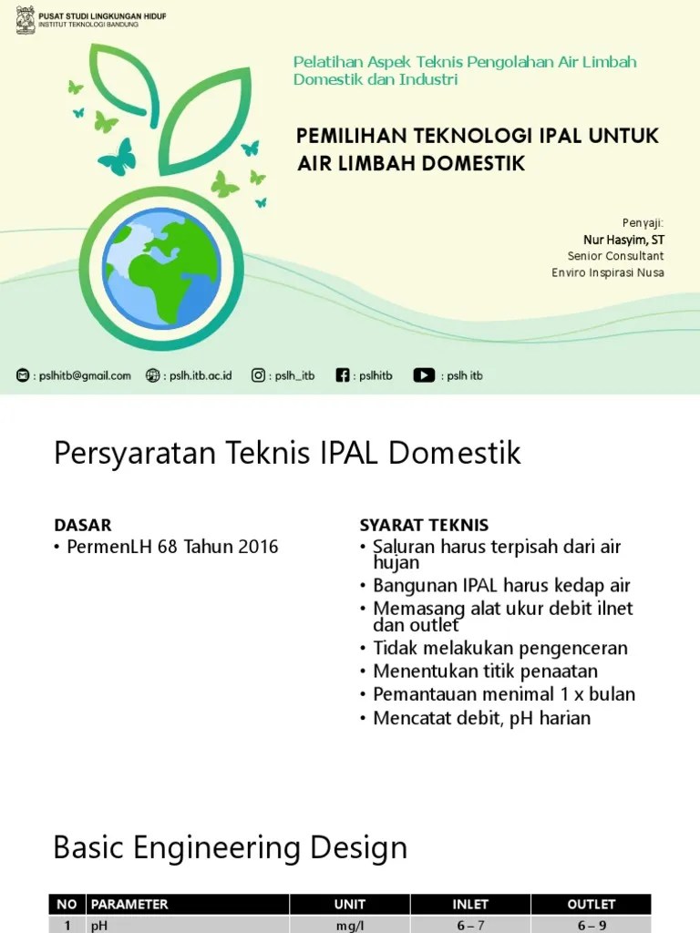 (Nur Hasyim) - Pemilihan Teknologi IPAL Domestik | PDF