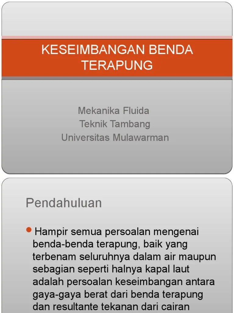 KESEIMBANGAN BENDA TERAPUNG