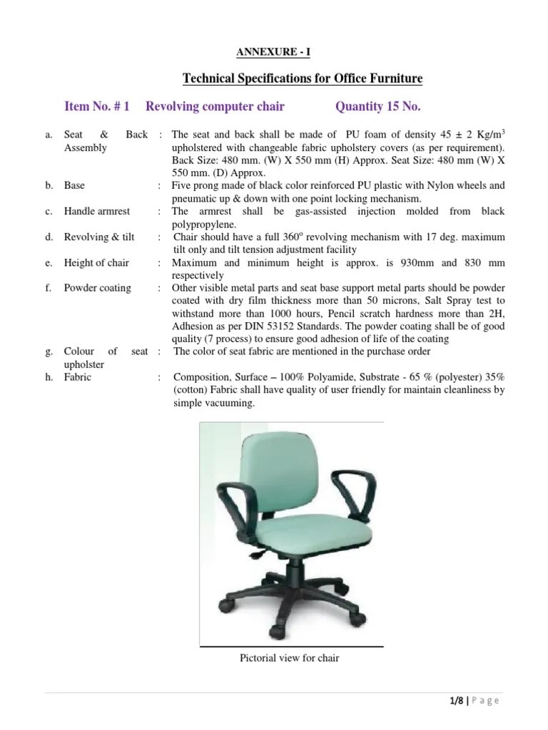 Office Furniture Specifications Revolving Chairs, Lounge Seating