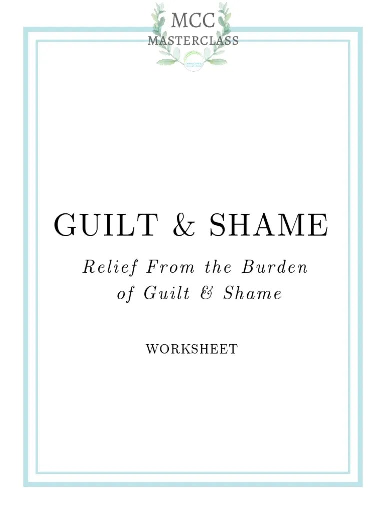 Guilt and Shame Worksheet | PDF | Shame | Guilt (Emotion)