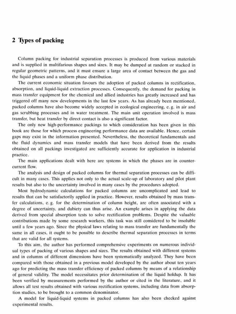 2 Types of Packing Packed Towers in Processing and Environmental