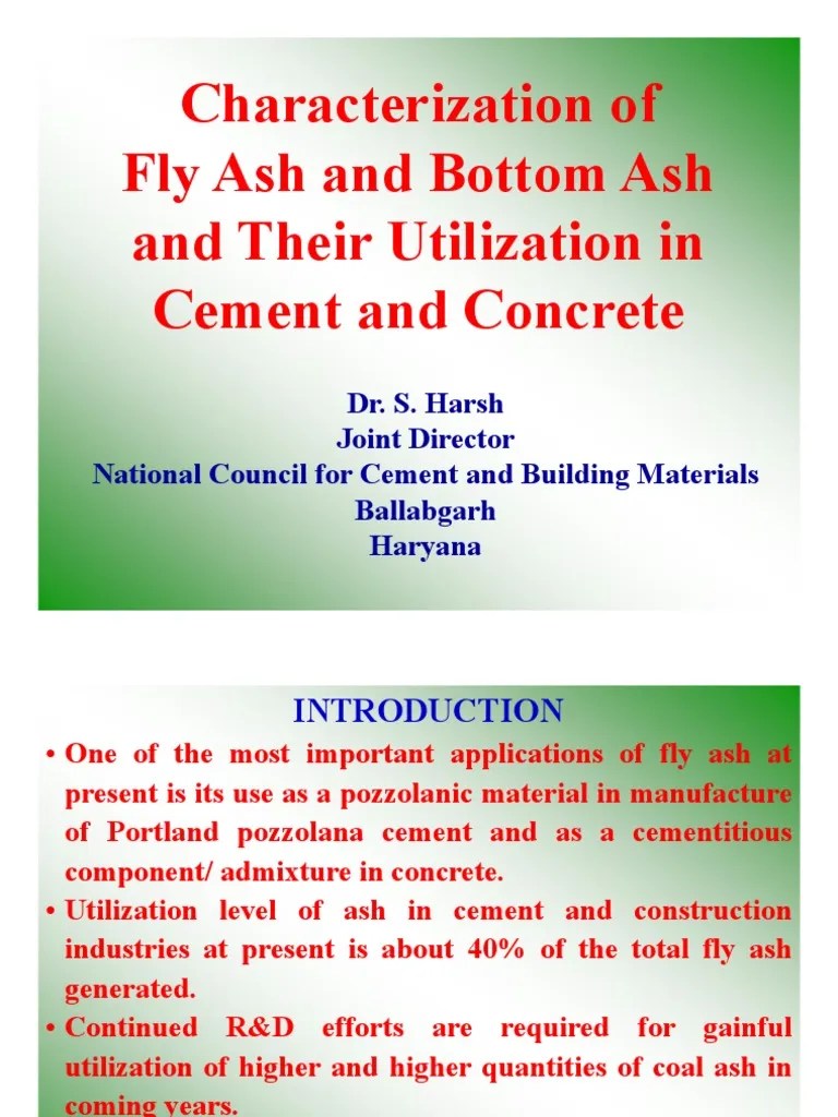 Characterization of Flyash and Bottom Ash and Their Utilization in