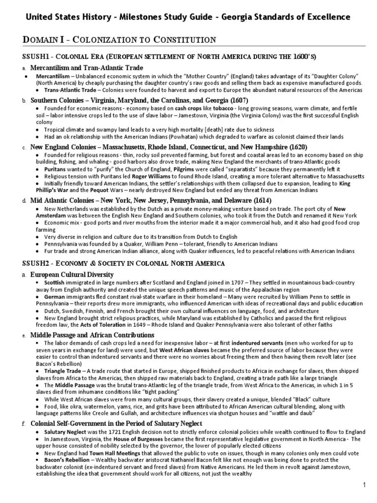US History EOC Study Guide PDF Reconstruction Era American Civil War