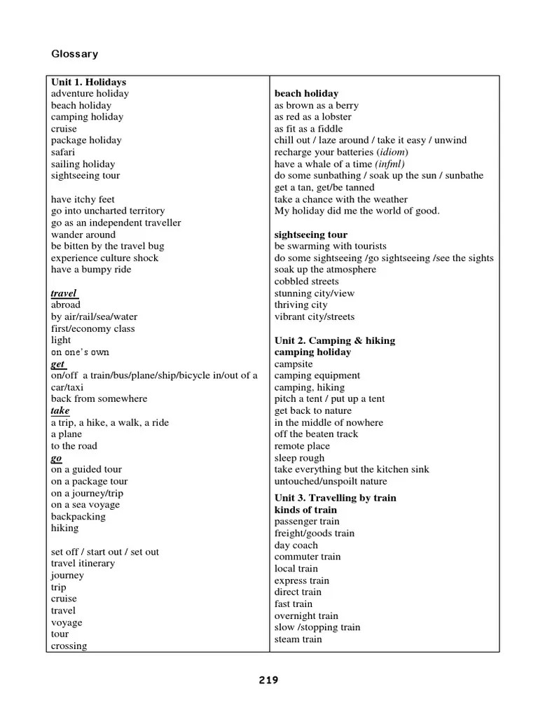 A Comprehensive Glossary of Travel and Transportation Terms PDF