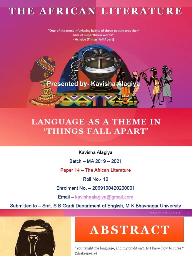 Language As A Theme in Things Fall Apart' PDF