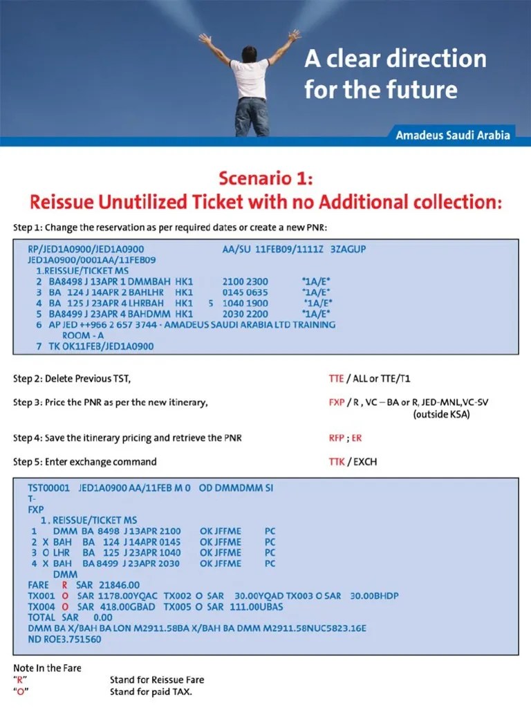 Amadeus reissue commands