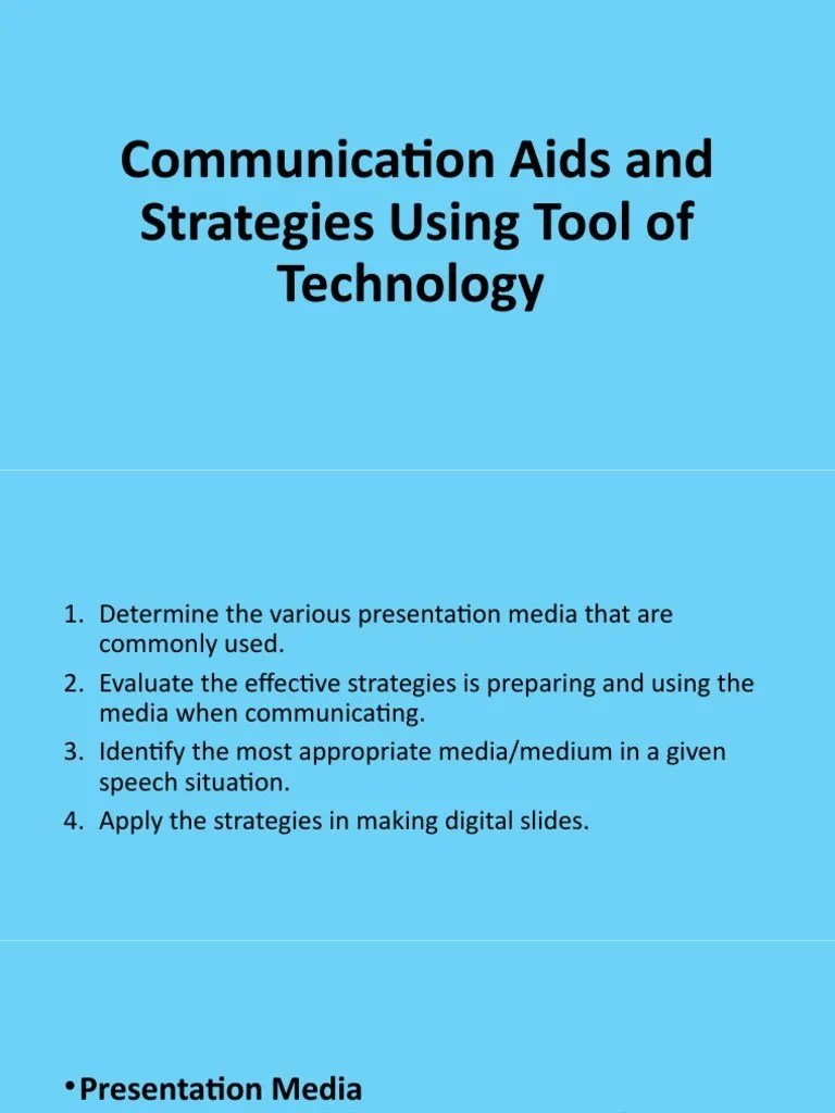 Communication Aids and Strategies Using Tool of Technology PDF