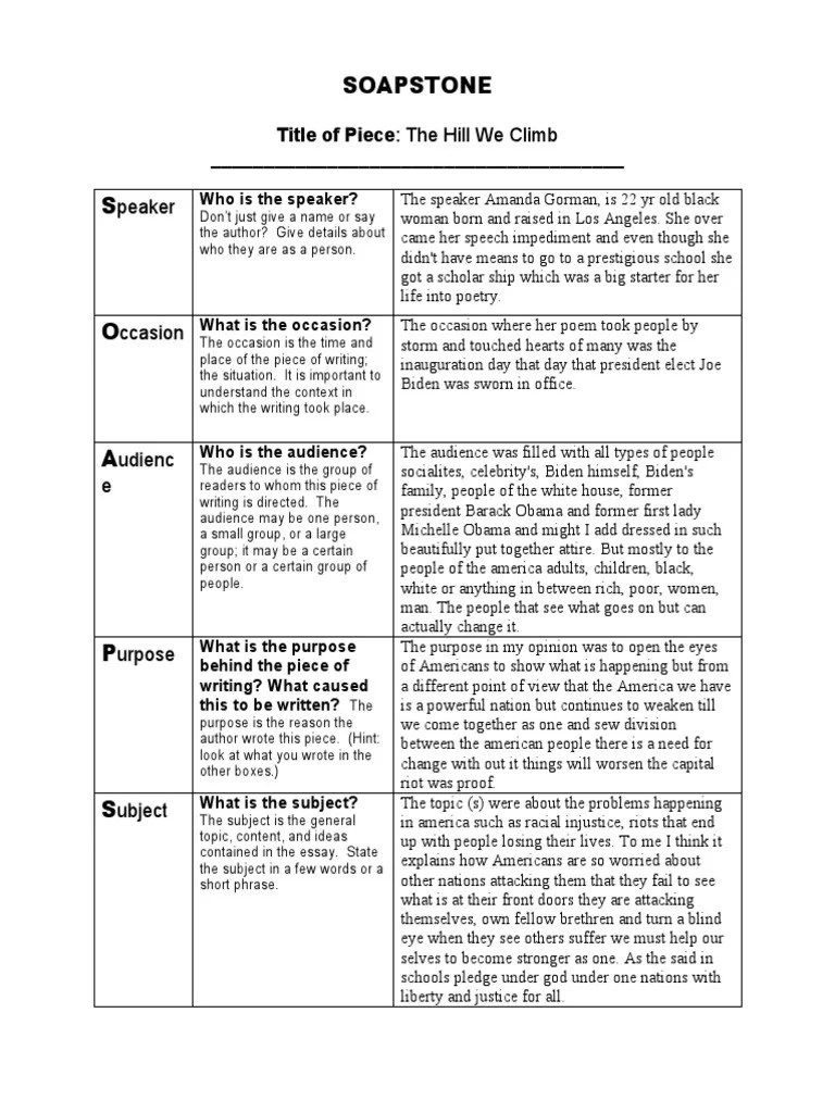 SOAPStone Organizer March 25 2021 PDF Pledge Of Allegiance Self