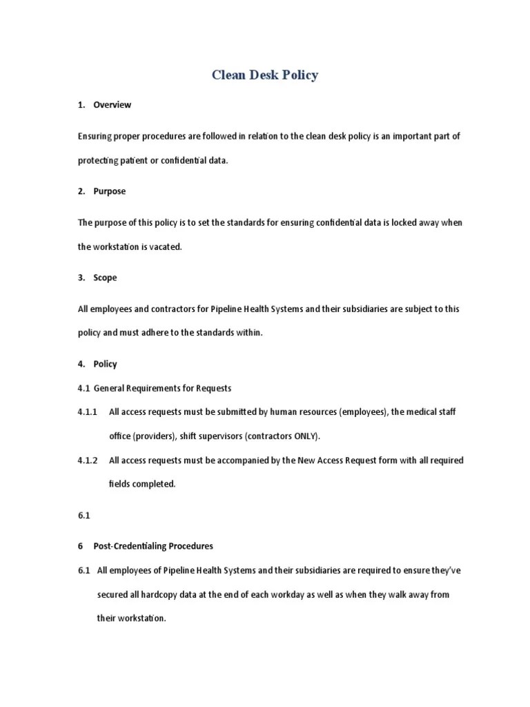 Clean Desk Policy PDF
