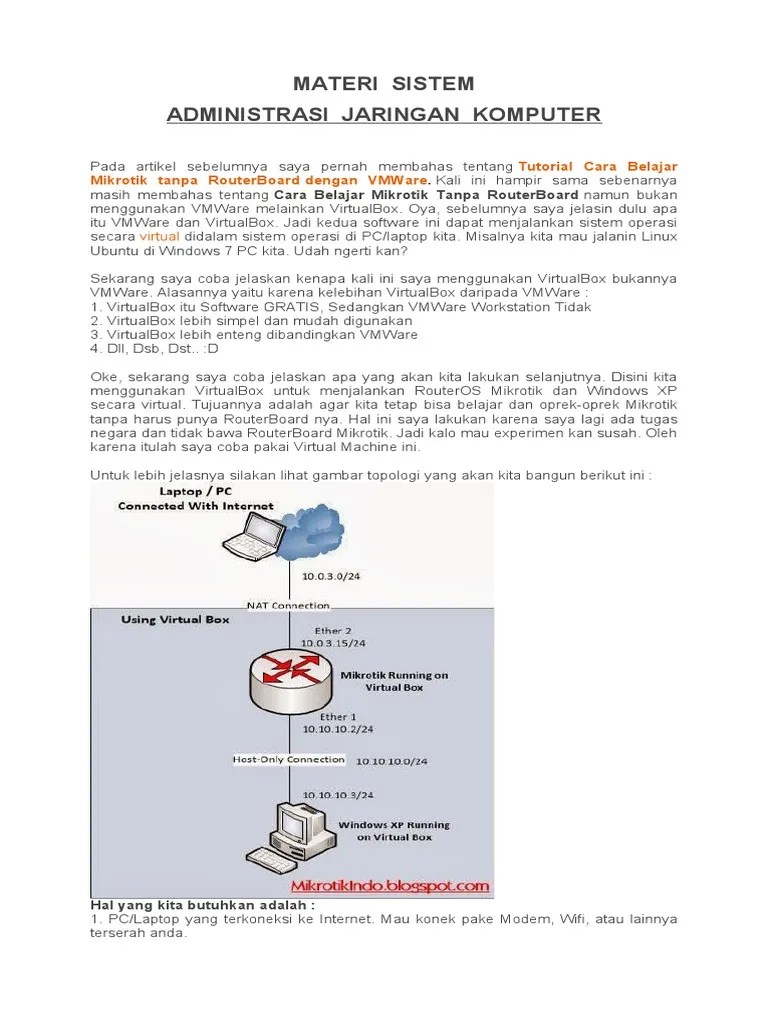 Materi Adm - Jaringan Komputer 1 | PDF