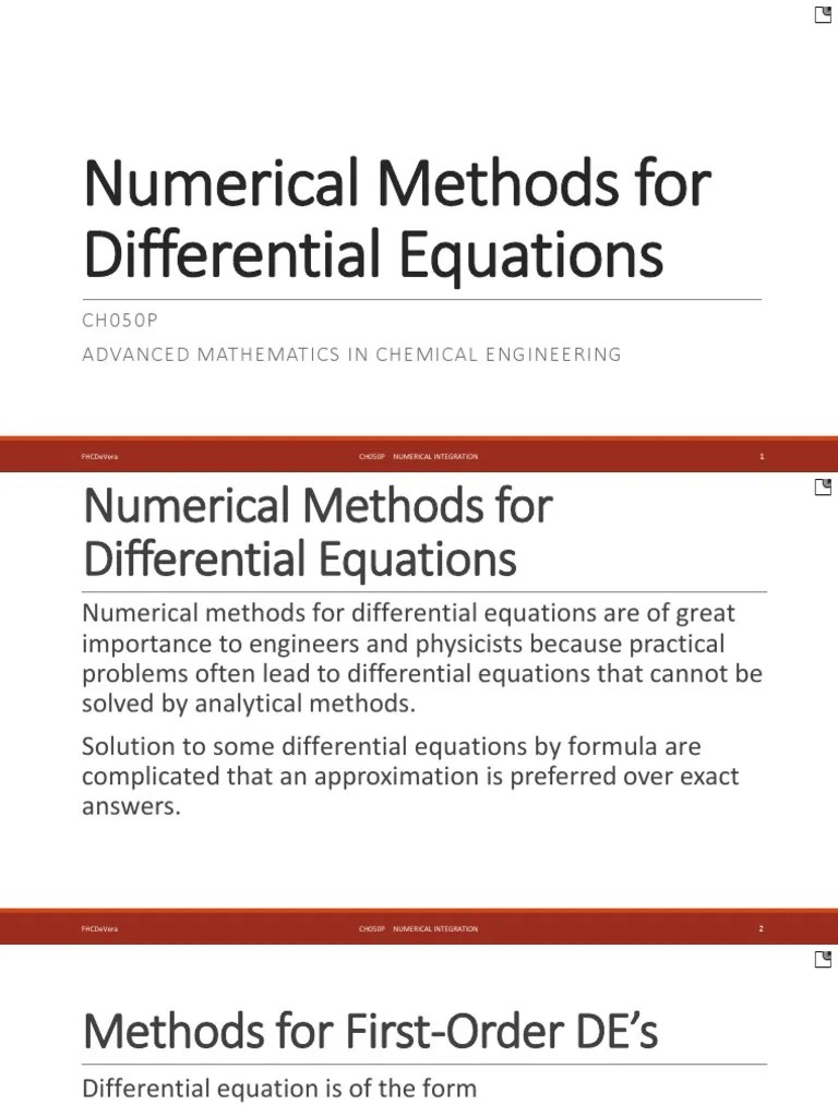 10.1 Numerical Solution of Ordinary Differential Equations PDF