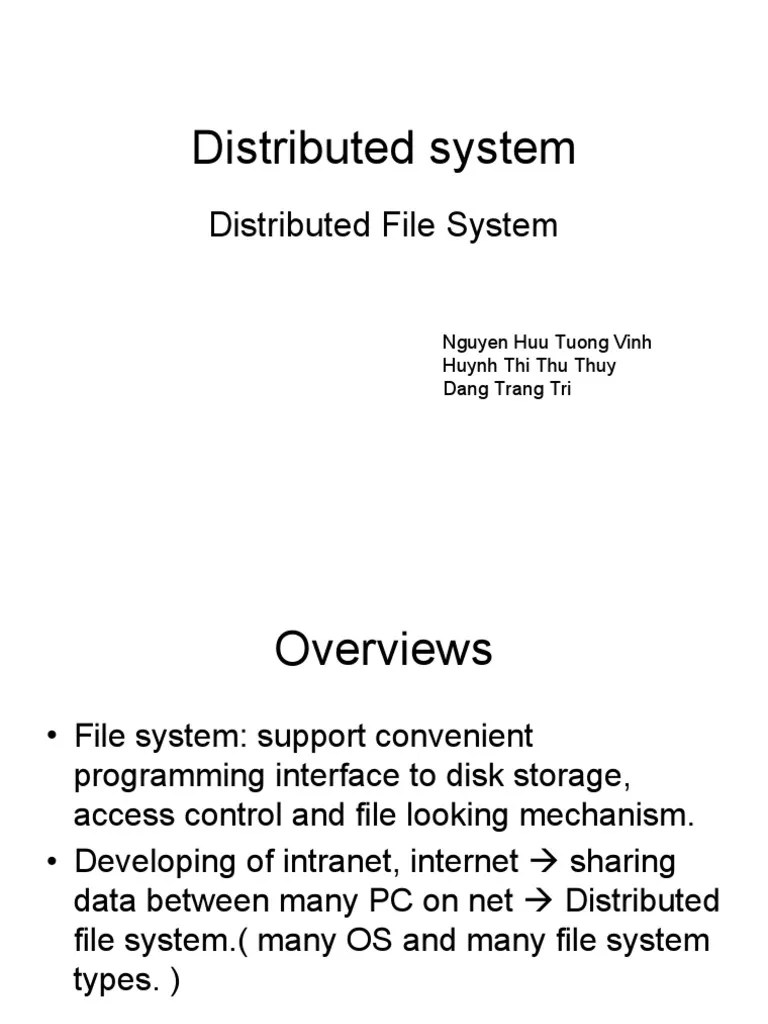 Distributed File Systems PDF File System Computer File