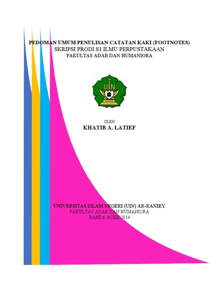 Pedoman Umum Teknik Penulisan Footnotes Prodi S1 Ilmu Perpustakaan | PDF