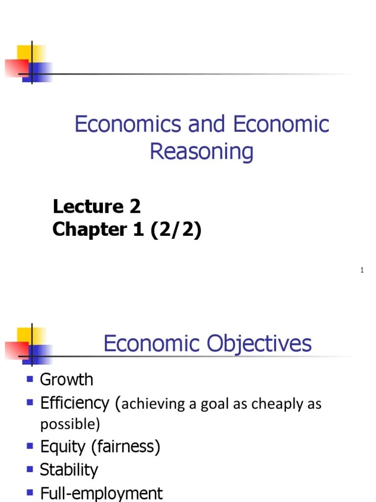 Economics and Economic Reasoning Chapter 1 (2/2) PDF Theorem Economics