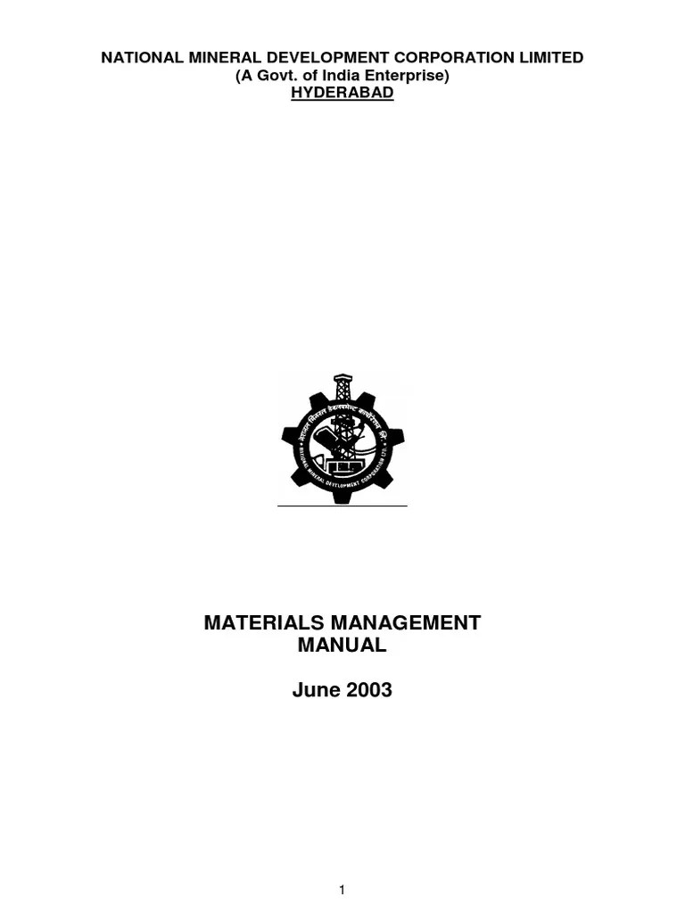 Materials Management Manual PDF Inventory Supply Chain