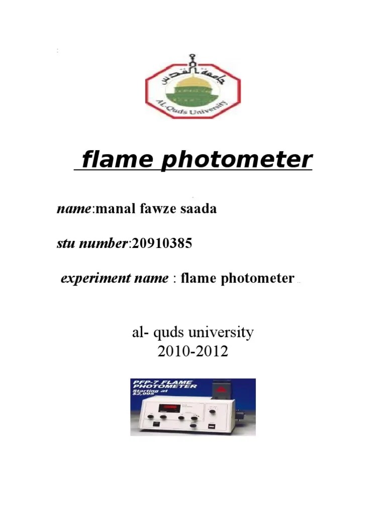 Flame Photometer PDF Spectrophotometry Emission Spectrum