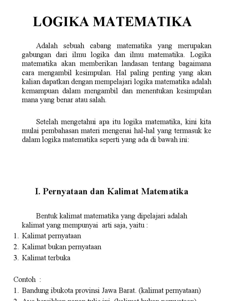 Logika Matematika | PDF