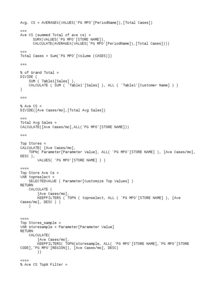 Power BI DAX Formulas PDF