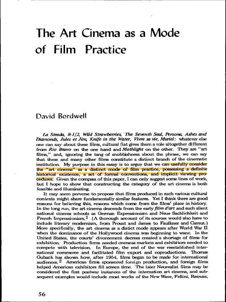Art Cinema Practice PDF Realism (Arts) Narrative