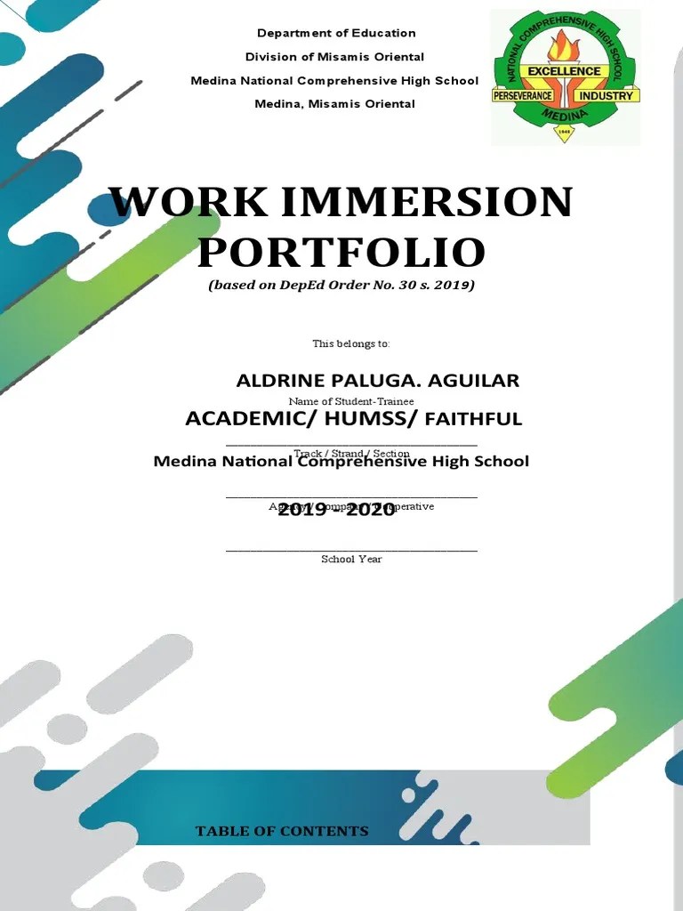 ShsWork Immersion Portfolio PDF Job Interview Interview