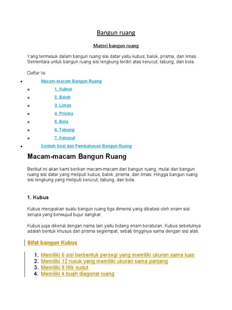 Bangun Ruang | PDF
