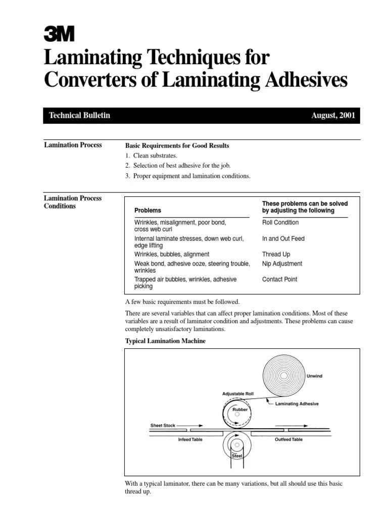 Lamination Technique 1001 PDF Lamination Adhesive