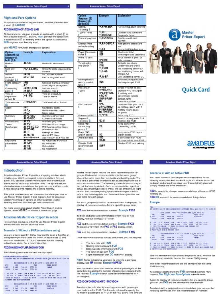 Master Pricer Expert Flight and Fare Options PDF Foreign Exchange