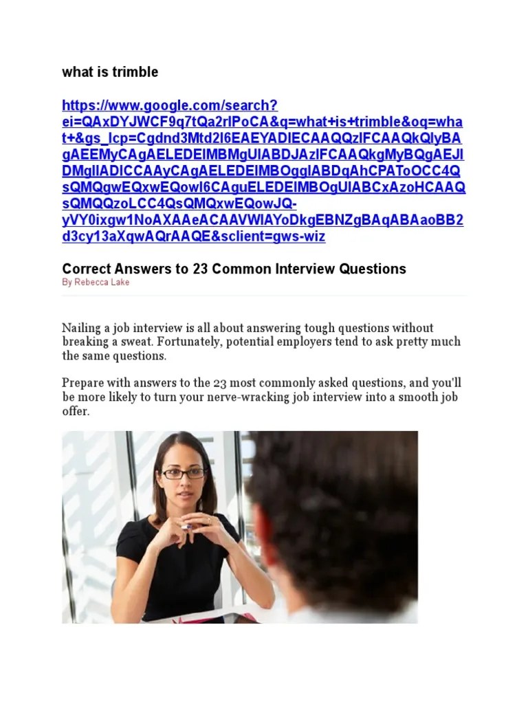 What Is Trimble PDF Job Interview Interview