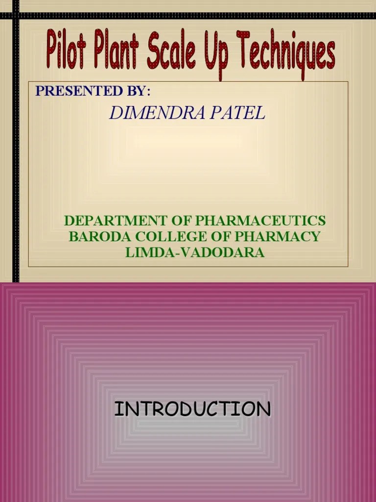 Pilot plant scale up technique (ppt) Refractive Index Temperature