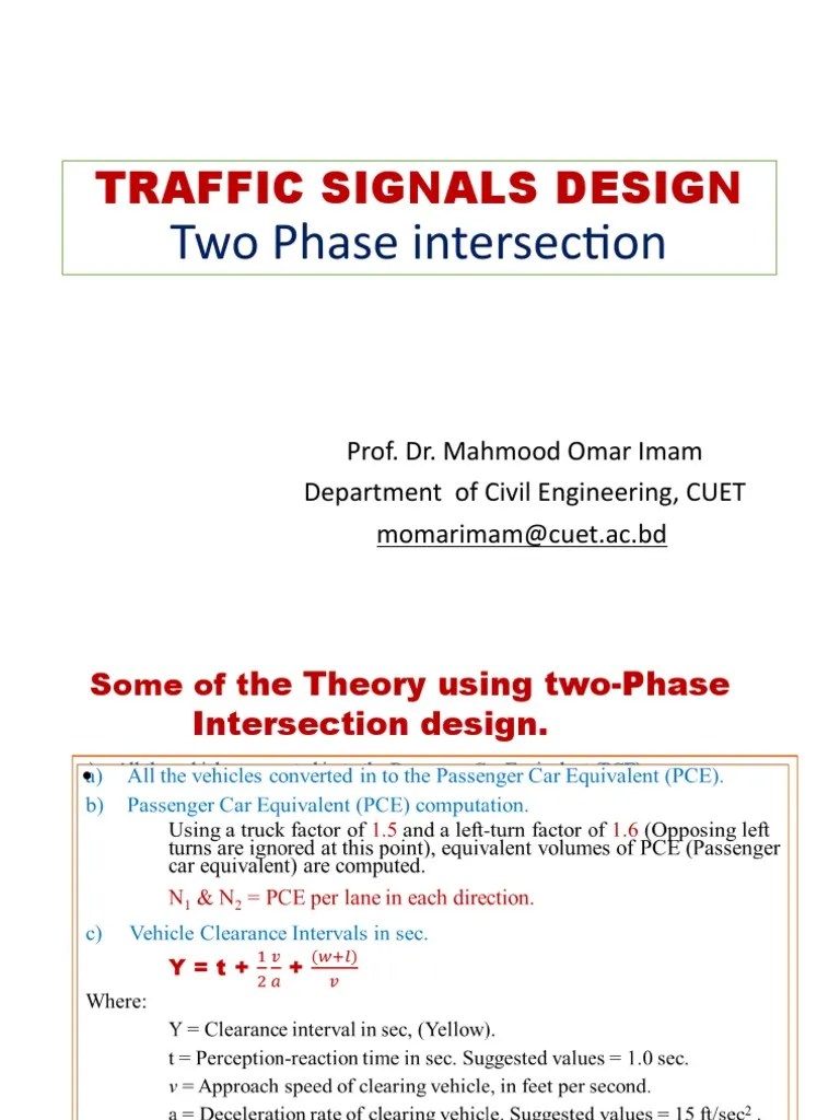 Two Phase Intersection Traffic SIGNALS Design | PDF | Traffic