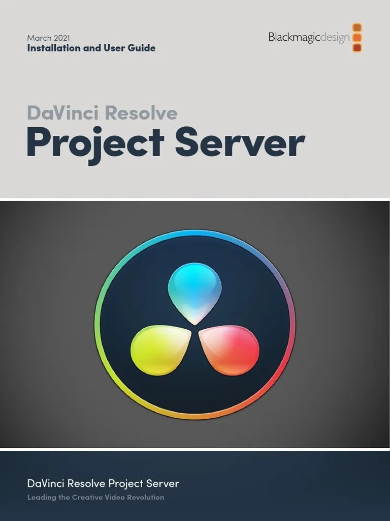 DaVinci Resolve Project Server User Guide PDF Ip Address Gateway