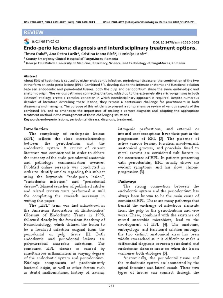 EndoPerio Lesions Diagnosis and Interdisciplinary PDF