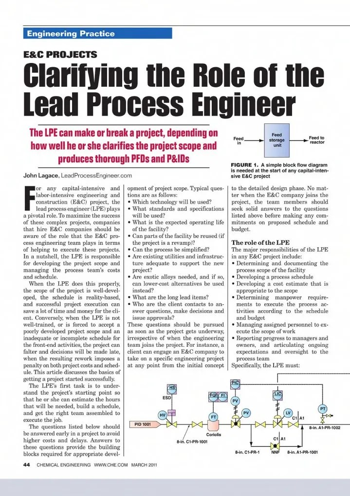 Lead Process Engineer