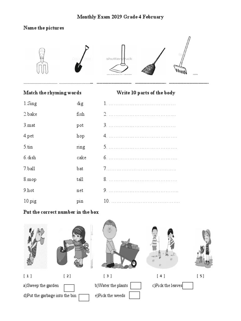Grade 4 English Test | PDF