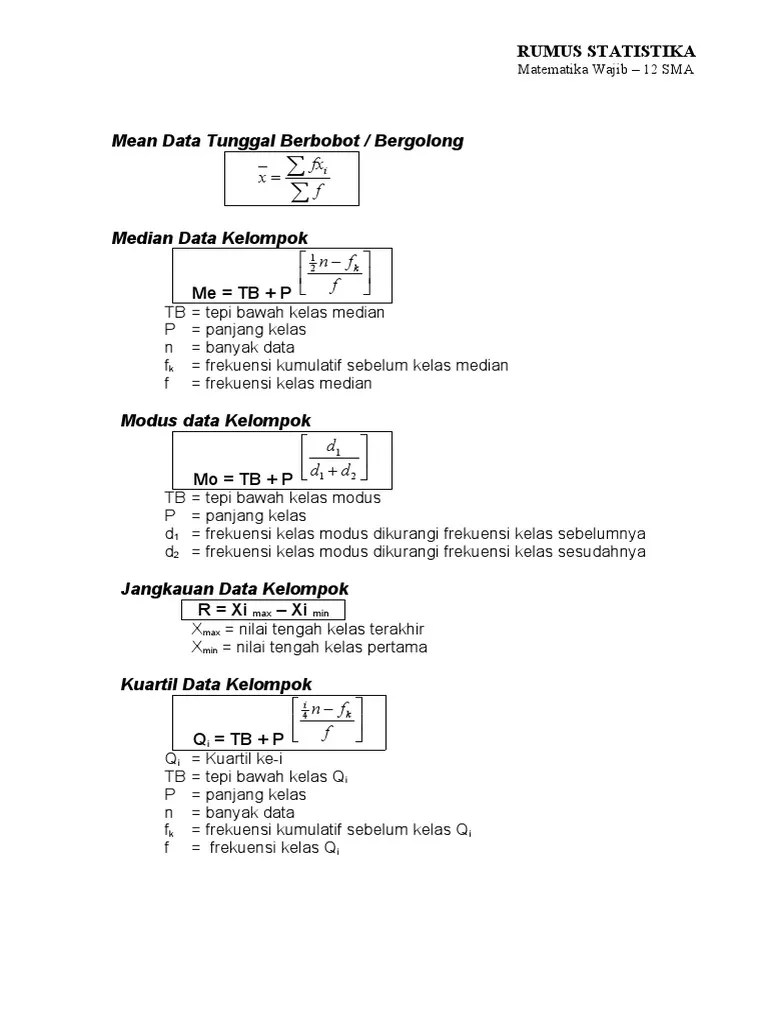 Rumus Statistika | PDF