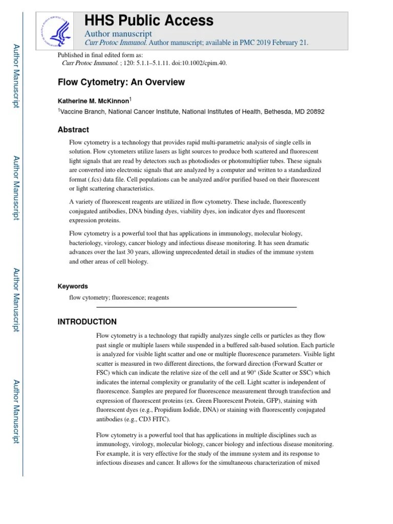 Flow Cytometry An Overview PDF Flow Cytometry Fluorophore