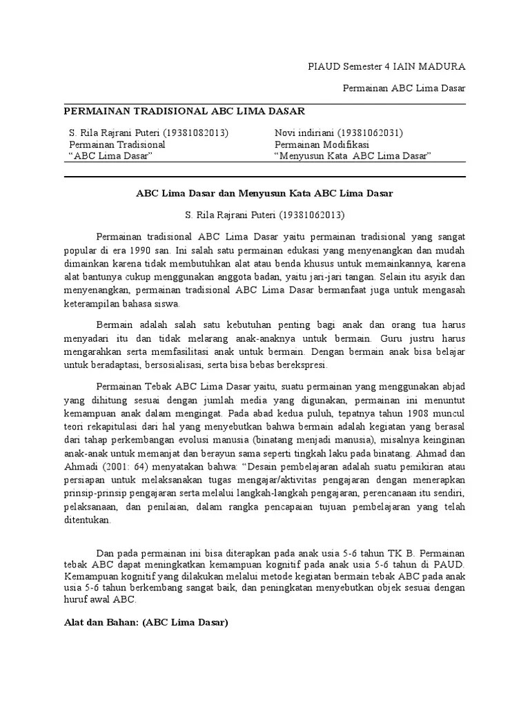 Permainan Tradisional S. Rila Rajrani Puteri