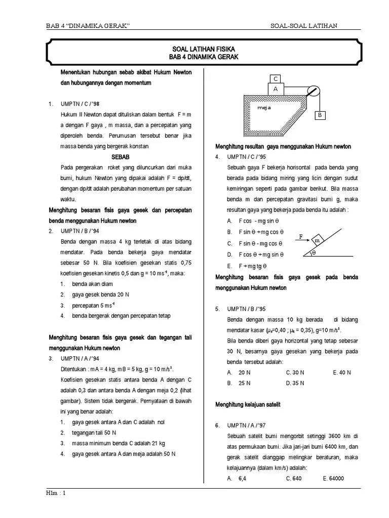 Kumpulan Soal Bab 4 Dinamika Gerak 30 | PDF