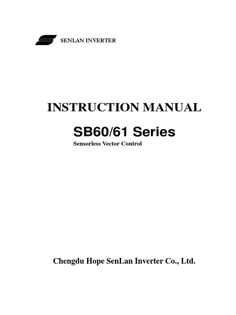 SB60/61 Series: Instruction Manual | PDF | Power Inverter | Electrical
