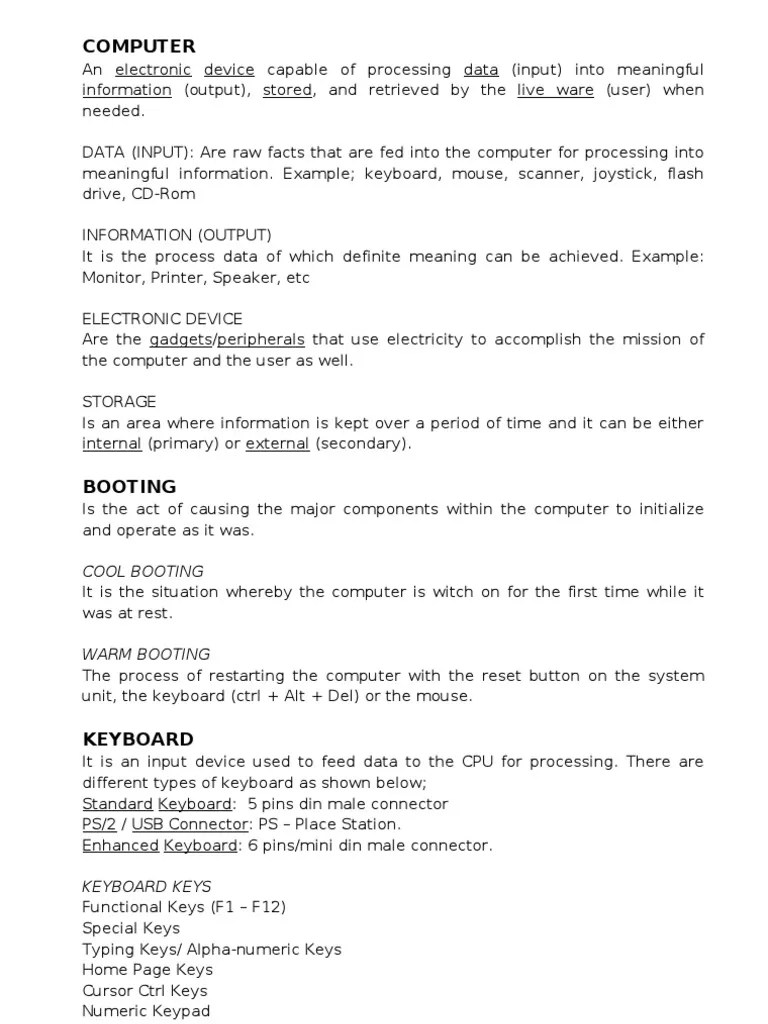 Computer Hardware & Networking PDF Dynamic Random Access Memory Bios