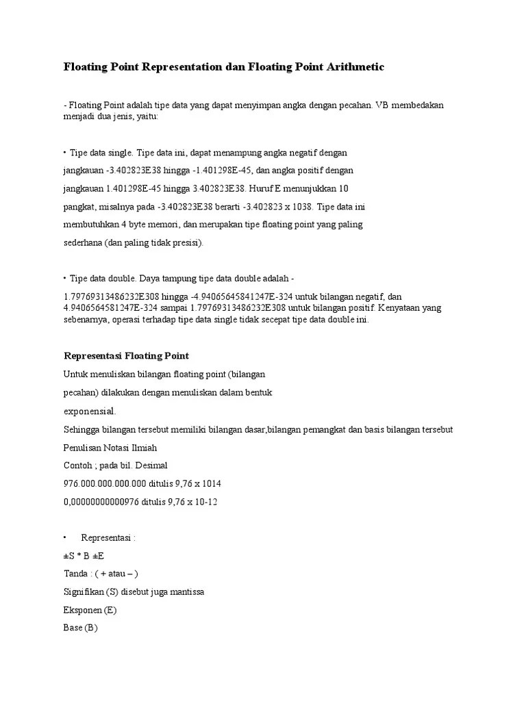 Floating Point Representation Dan Floating Point Arithmetic | PDF