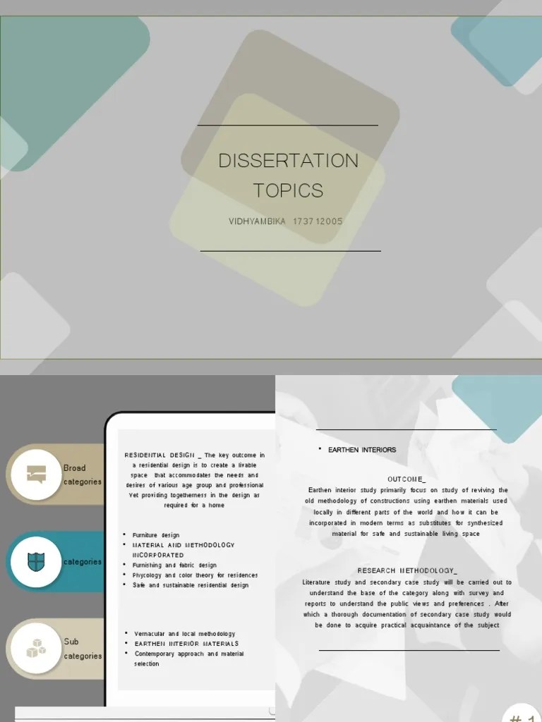 Dissertation Topics Ideas (Interior Designing) PDF Case Study Design