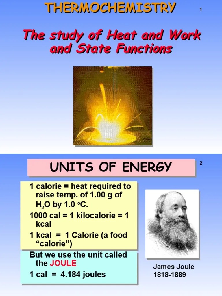 The Study of Heat and Work and State Functions PDF Calorie Heat