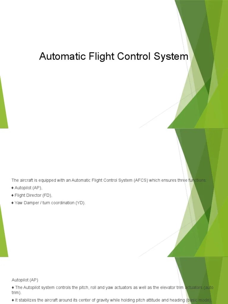 Automatic Flight Control System PDF Aircraft Flight Control System