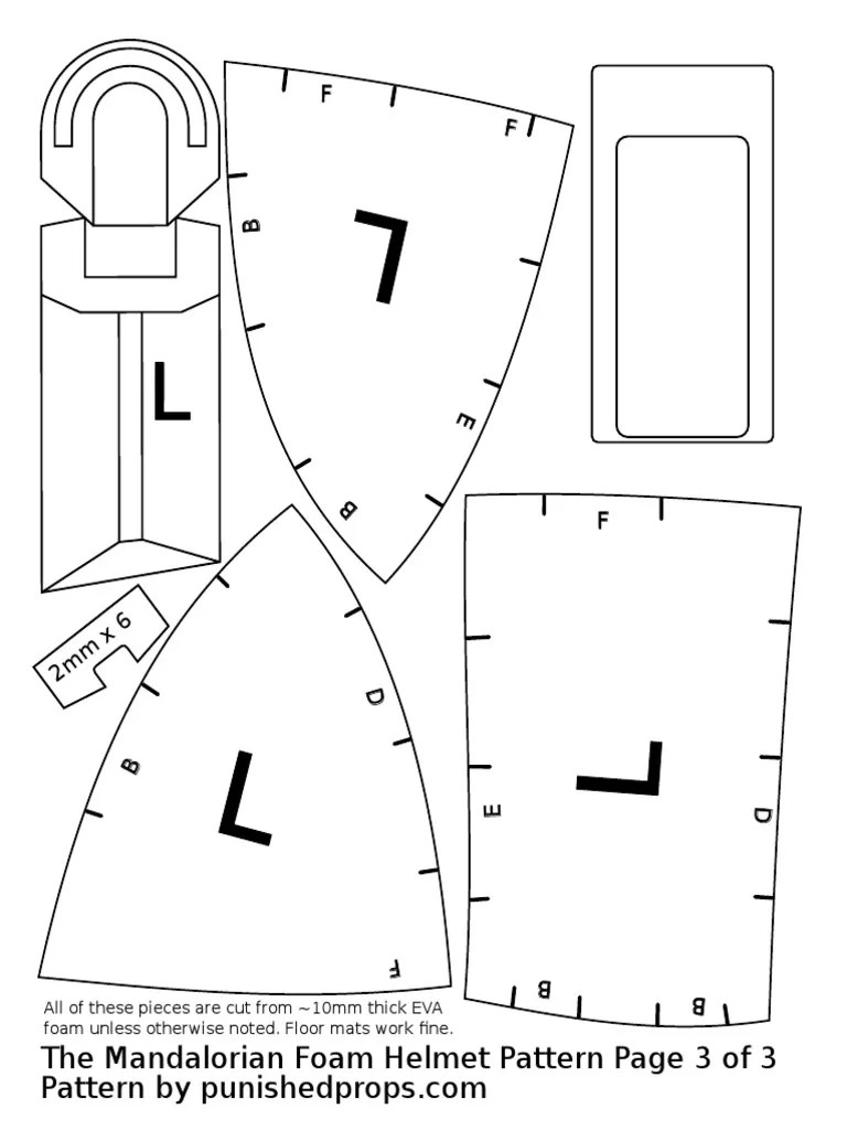 Mandalorian Helmet Foam Pattern 3of3 PDF