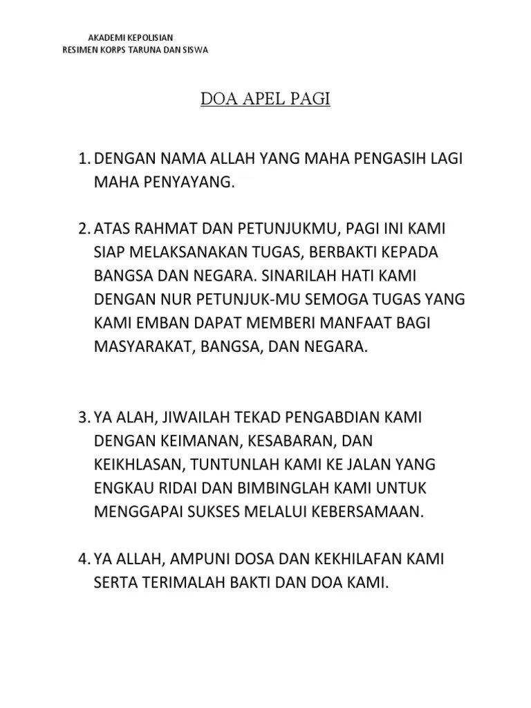 Contoh Doa Apel | PDF
