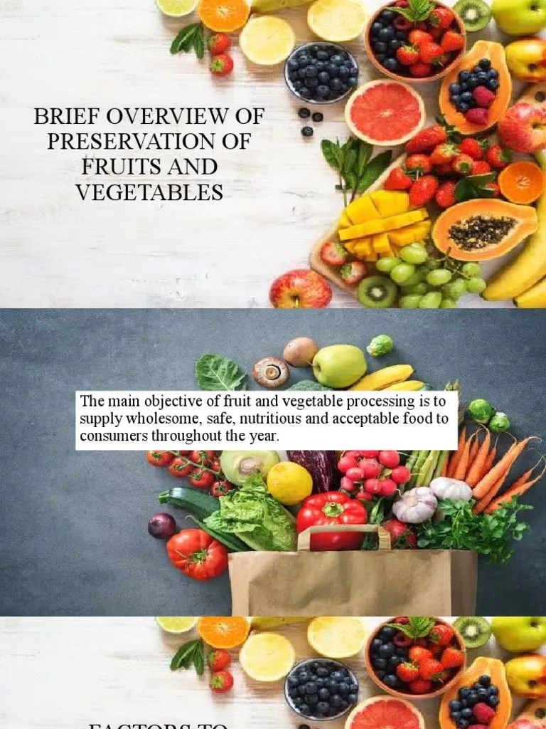 Brief Overview of Preservation of Fruits and Vegetables PDF