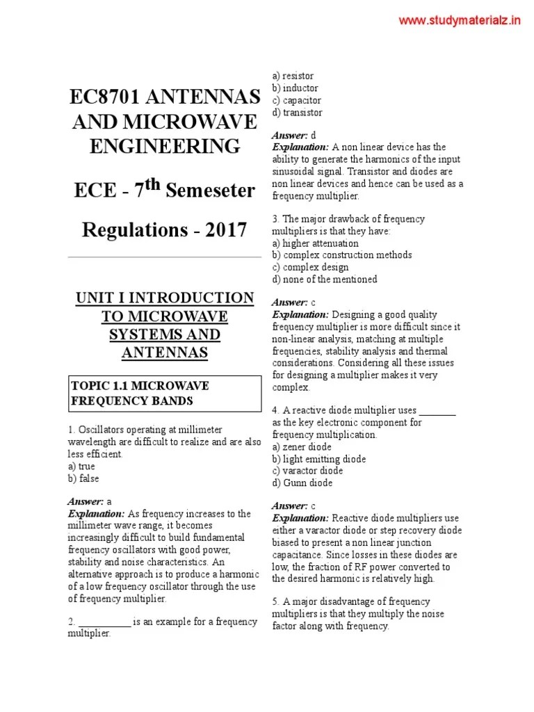 Antenna Mcqs PDF Antenna (Radio)