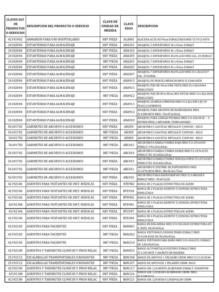 Claves Sat 2018 PDF Equipo Equipo medico